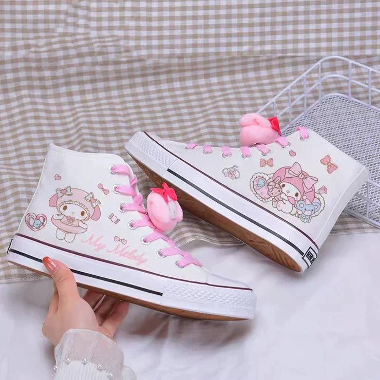 Kawaii Cartoon High Top Segeltuchschuhe