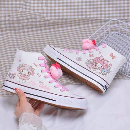 Kawaii Cartoon High Top Segeltuchschuhe