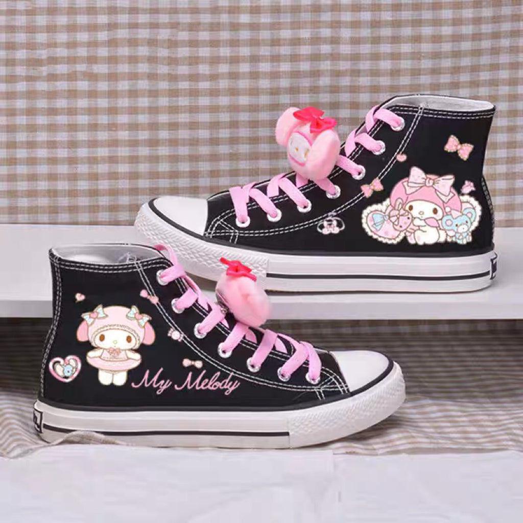 Kawaii Cartoon High Top Segeltuchschuhe