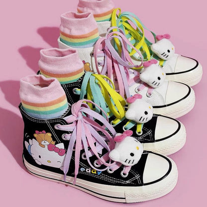 Kawaii Kitty Hohe Segeltuchschuhe SK372