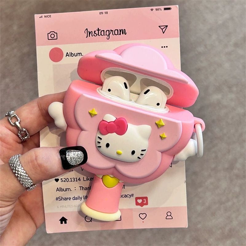 Cartoon Flip Mirror Kitty Airpod Case SK556