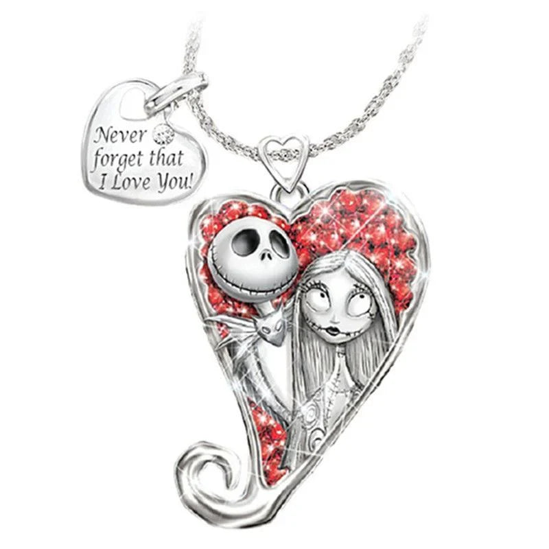(2 Jack Skellington Sally Couple PCs) Necklace