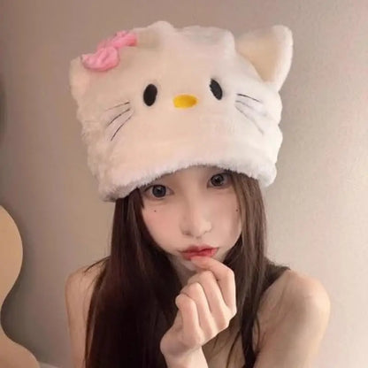 Anime Kittys Bow Plush Hat KI406