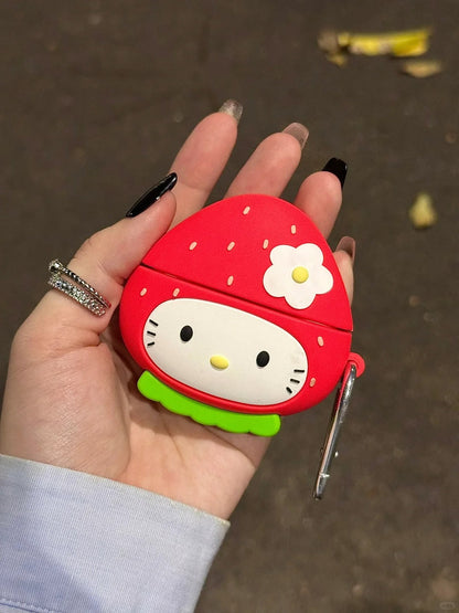 Étui pour écouteurs AirPods Strawberry Kitty SK519