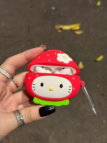 Étui pour écouteurs AirPods Strawberry Kitty SK519