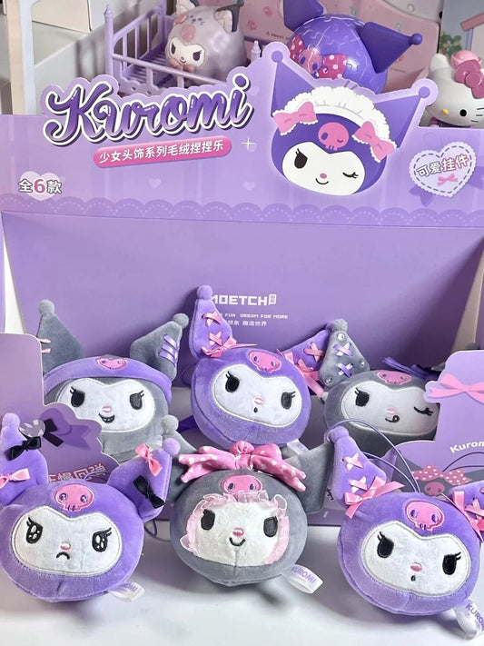 Girls Toy Series Decompression Bag Squeeze Kuromi Blind Headdress Plush