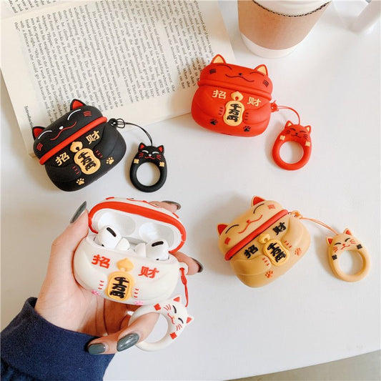 Lucky Cat Print AirPods Earphone Case Skin