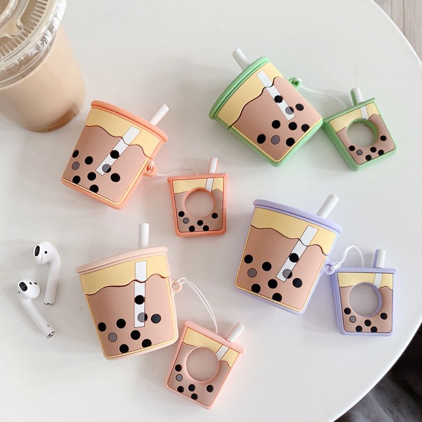 Silicone Bubble Tea AirPods Earphone Case Skin