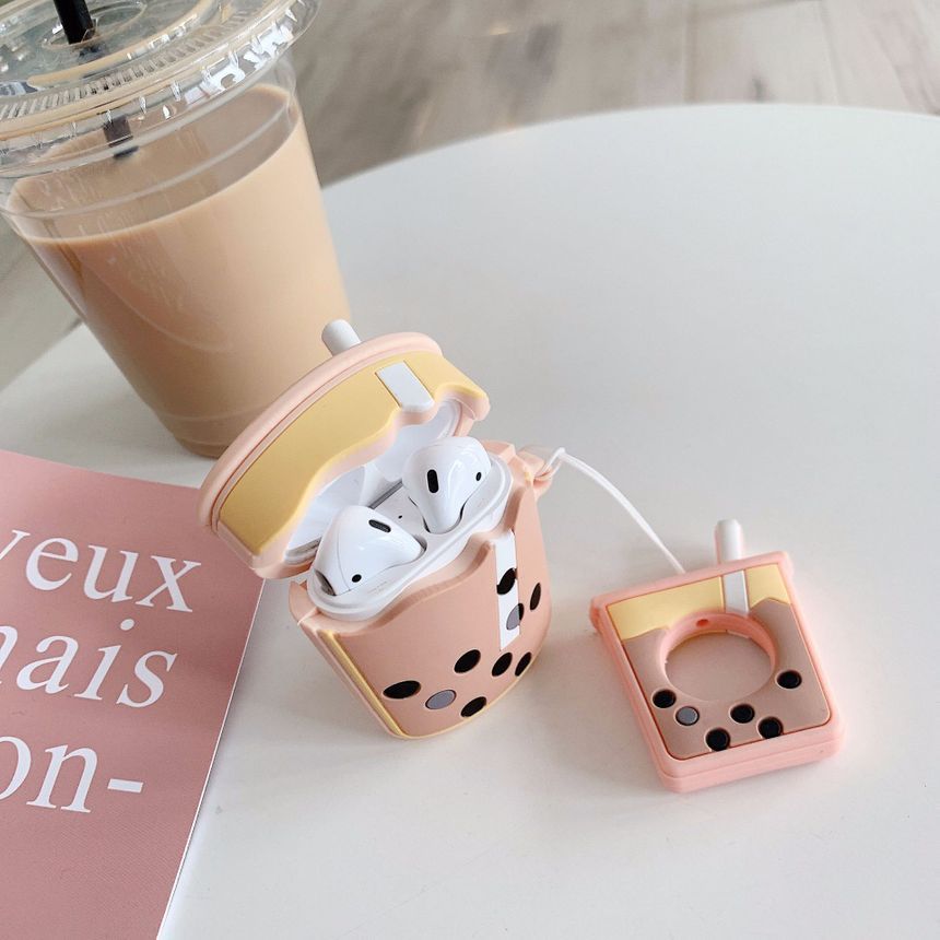 Silicone Bubble Tea AirPods Earphone Case Skin