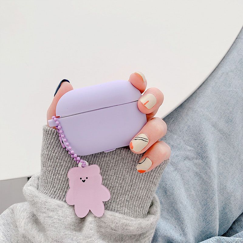 Bear Charm Plain AirPods Earphone Case Skin
