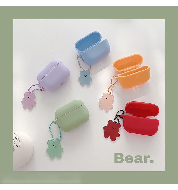 Bear Charm Plain AirPods Earphone Case Skin