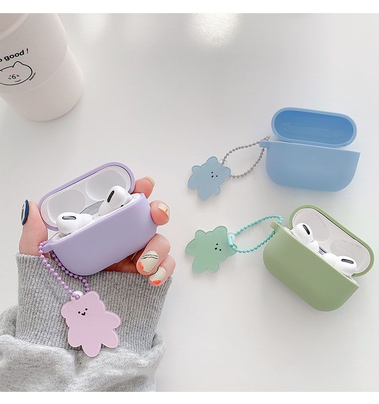 Bear Charm Plain AirPods Earphone Case Skin