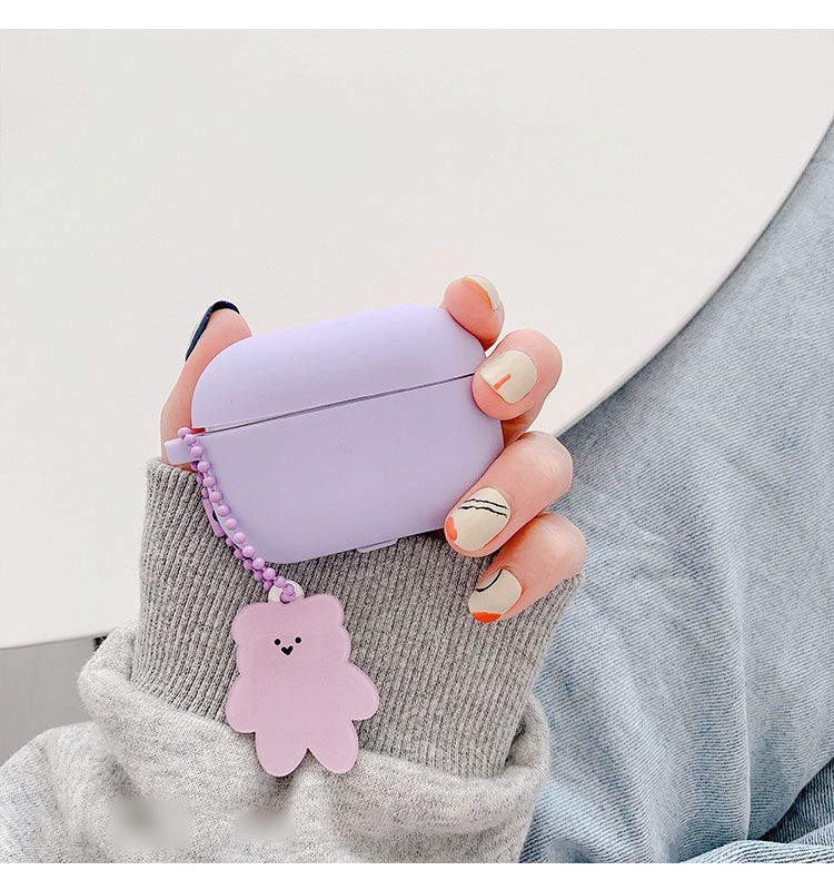 Bear Charm Plain AirPods Earphone Case Skin