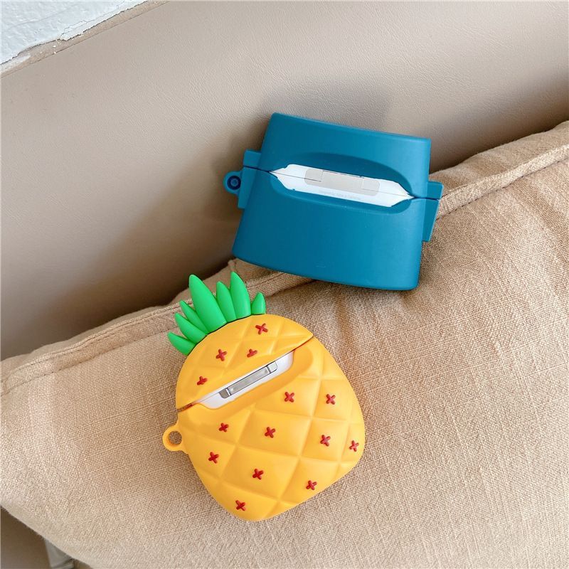 Silicone Pineapple / Stone Print AirPods Earphone Case Skin