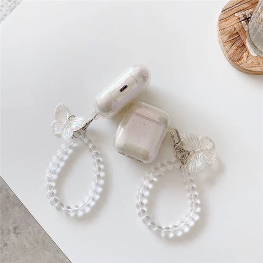 Butterfly Charm Faux Crystal Strap AirPods Case Skin
