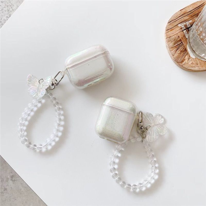 Butterfly Charm Faux Crystal Strap AirPods Case Skin