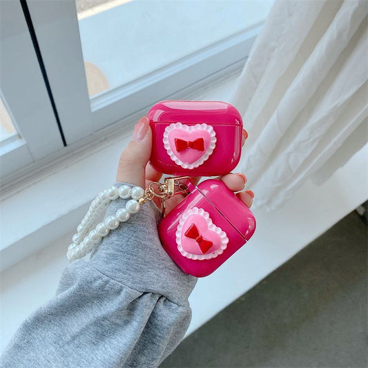 Heart Faux Pearl AirPods / Pro Earphone Case Skin