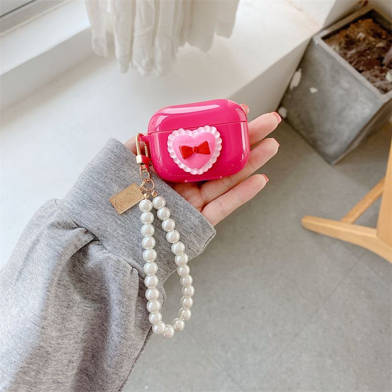 Heart Faux Pearl AirPods / Pro Earphone Case Skin