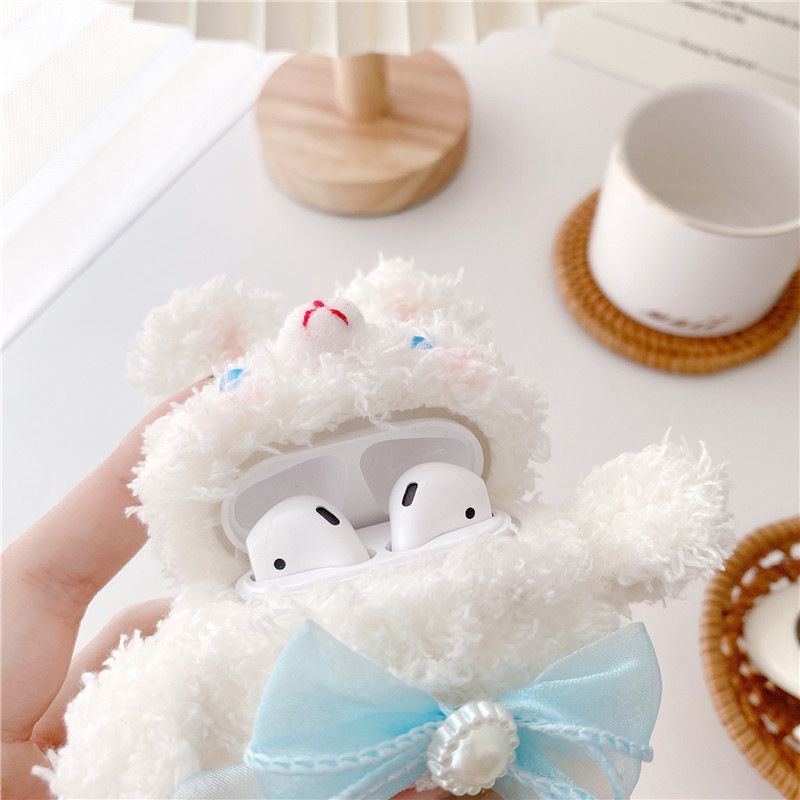 Chenille Bow Rabbit  AirPods Earphone Case Skin