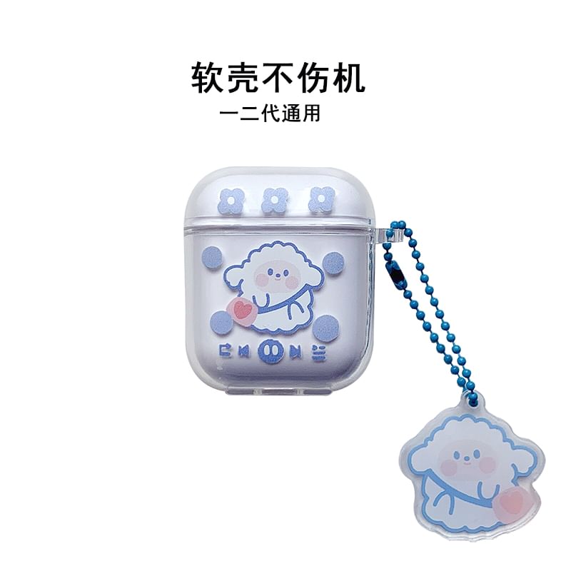Cartoon Animal Clear AirPods Case Cover with Charm