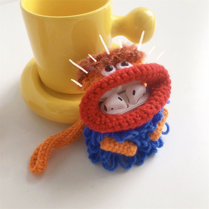Chenille Small Monster AirPods Earphone Case Skin