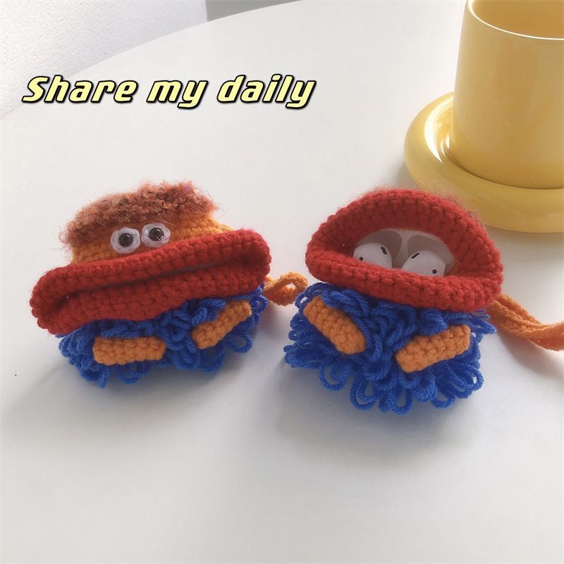 Chenille Small Monster AirPods Earphone Case Skin