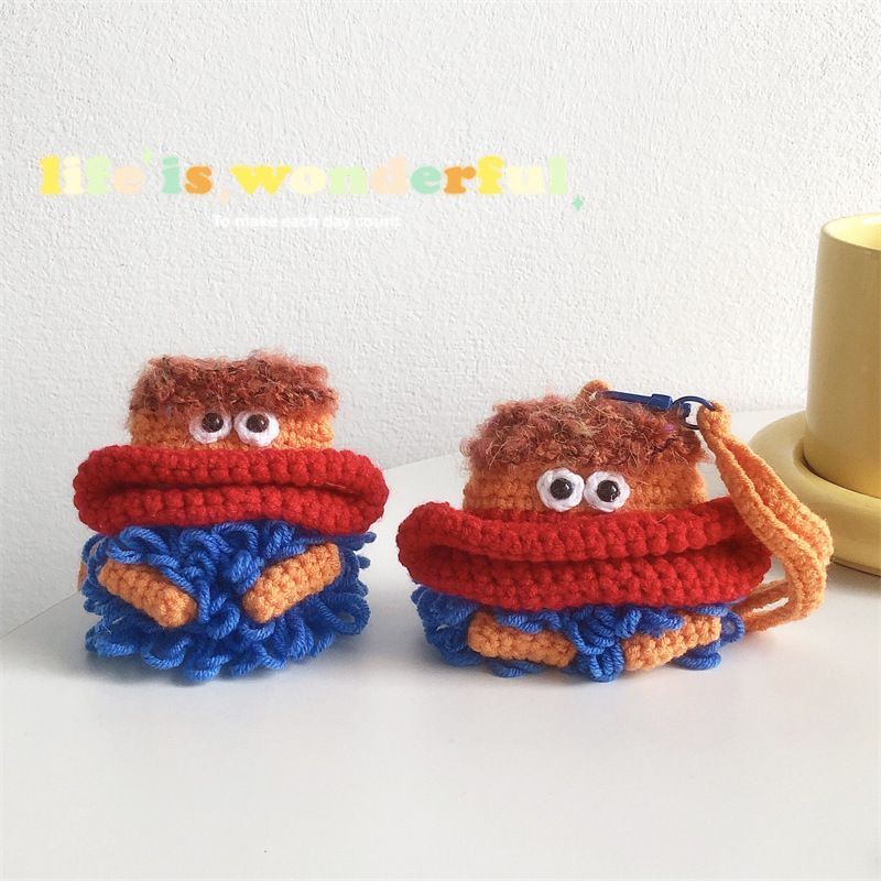 Chenille Small Monster AirPods Earphone Case Skin