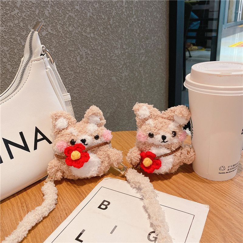 Chenille Corgi Airpods Earphone Case Skin