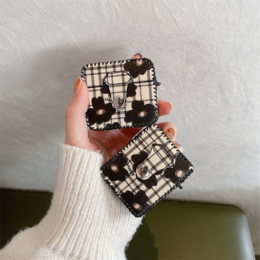 Black Flower Airpods Earphone Case Cover