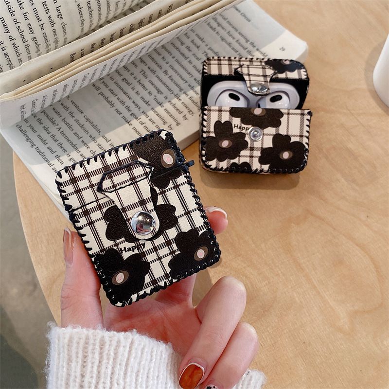 Black Flower Airpods Earphone Case Cover