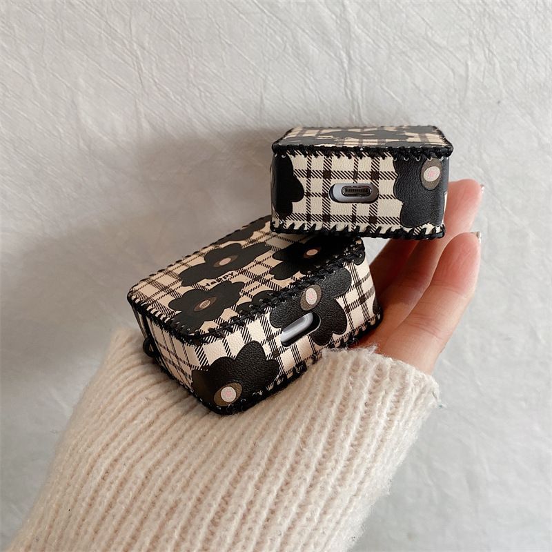 Black Flower Airpods Earphone Case Cover