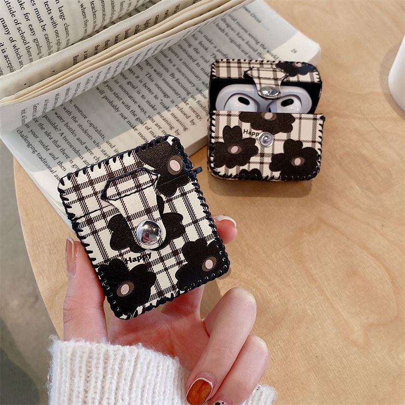 Black Flower Airpods Earphone Case Cover