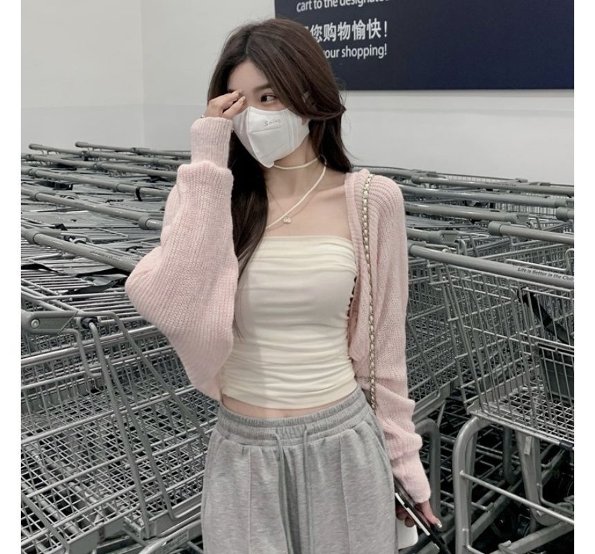 Puff-Sleeve Plain Bolero