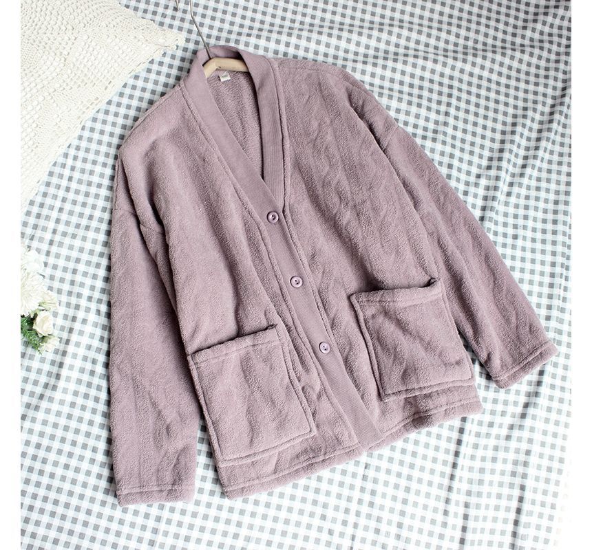 Couple Matching Long-Sleeve Fleece Pajama Top (Various Designs)