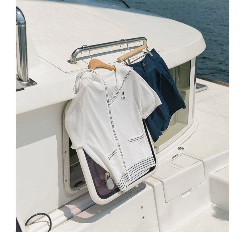 Striped Sailor Collar Short-Sleeve Knit Top