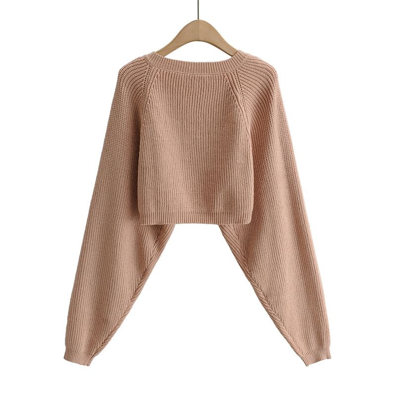 Solid Ribbed Open Front Sweater
