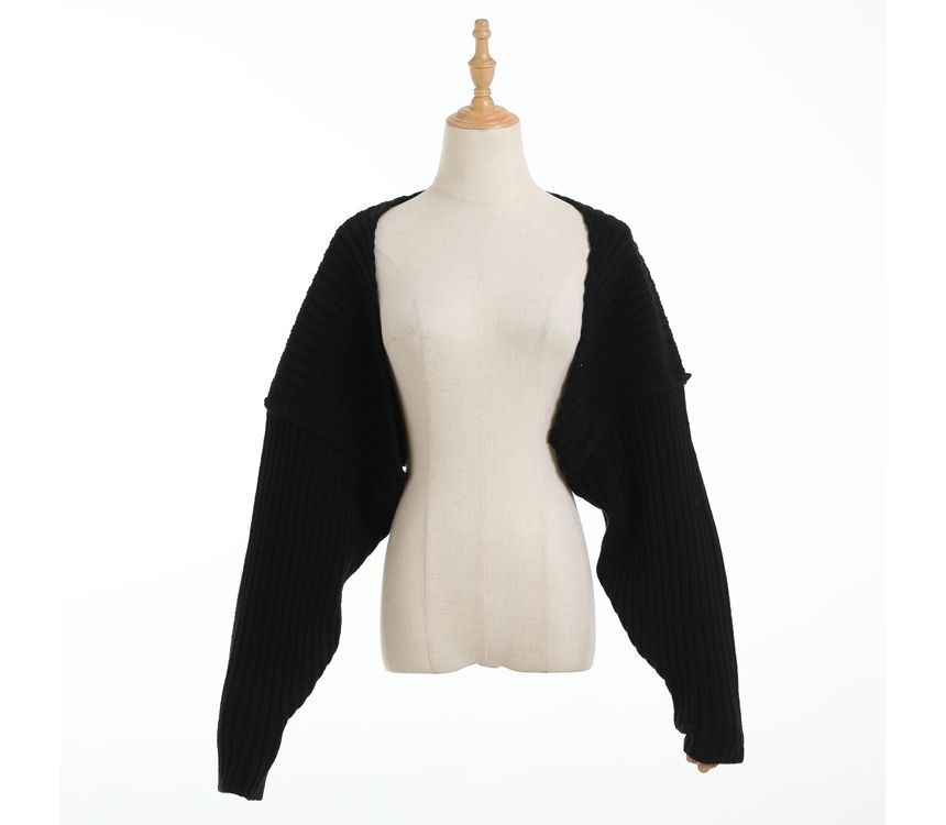Solid Long-Sleeve Crop Knit Top