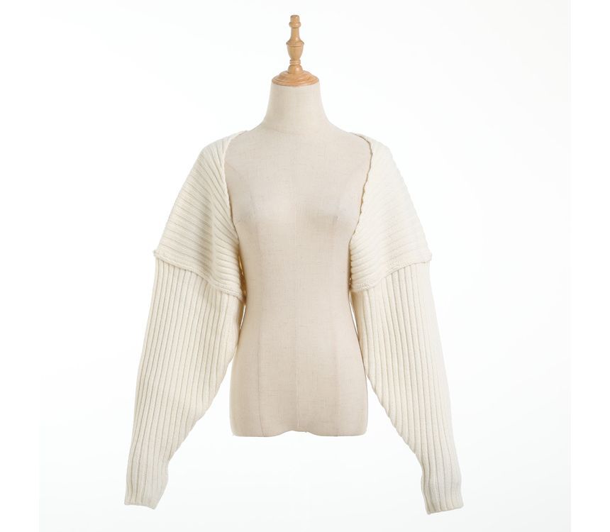 Solid Long-Sleeve Crop Knit Top