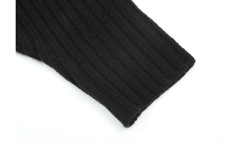 Solid Long-Sleeve Crop Knit Top