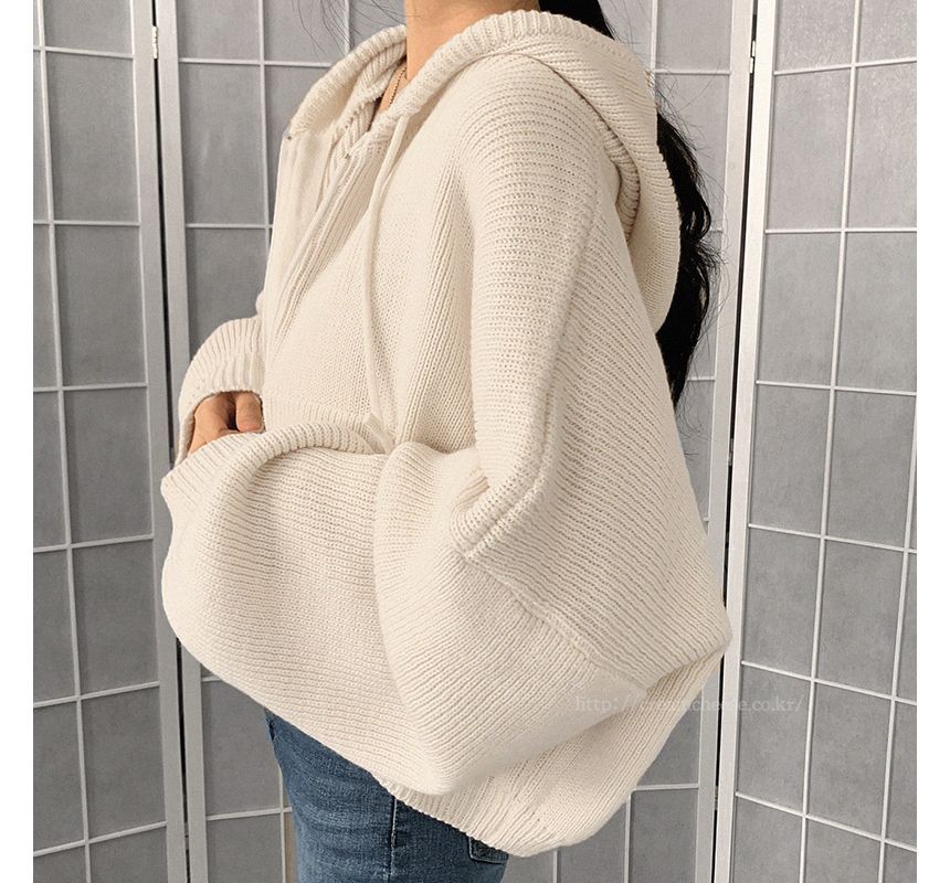 Solid Hooded Zip Cardigan