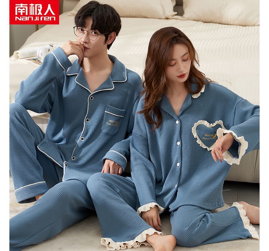 Couple Matching Loungewear Set : Long-Sleeve Shirt & Pants