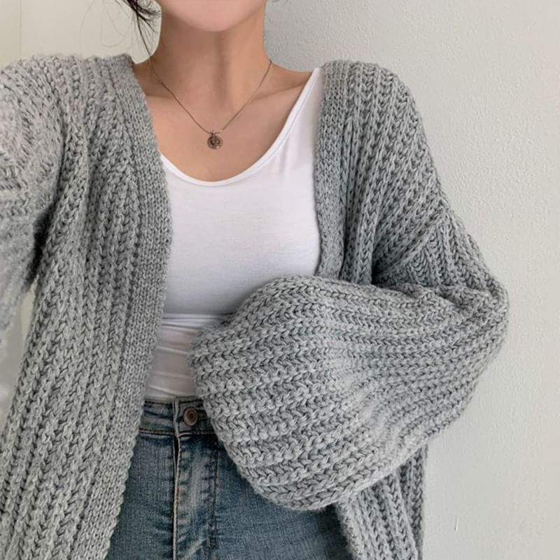 Long Sleeve Plain Cardigan