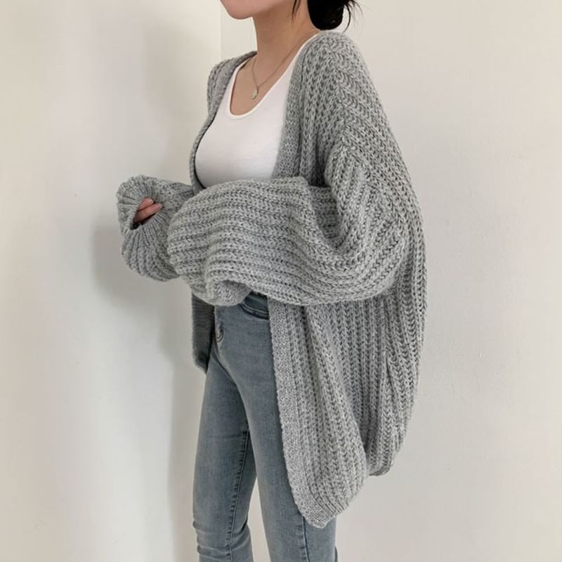 Long Sleeve Plain Cardigan