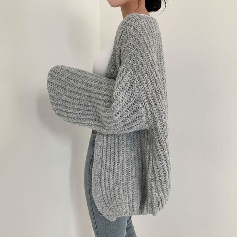 Long Sleeve Plain Cardigan