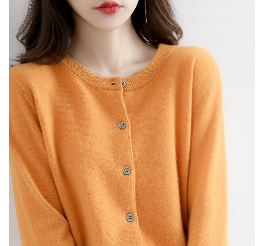 Round Neck Button Cardigan