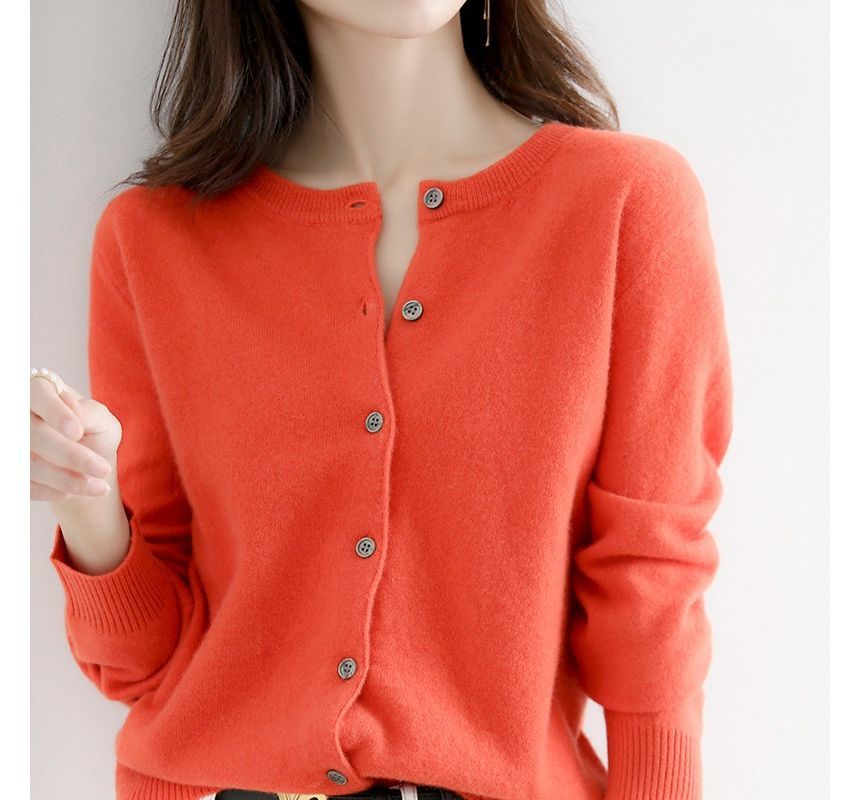 Round Neck Button Cardigan