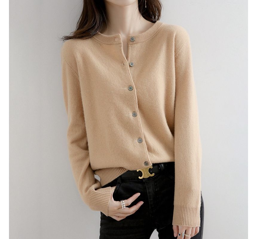 Round Neck Button Cardigan
