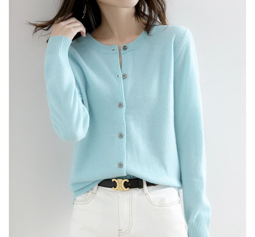 Round Neck Button Cardigan
