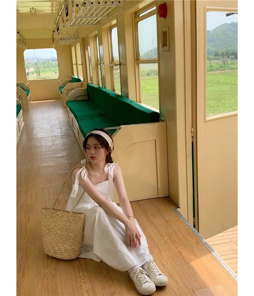 Thin Strap Solid Midi Sundress