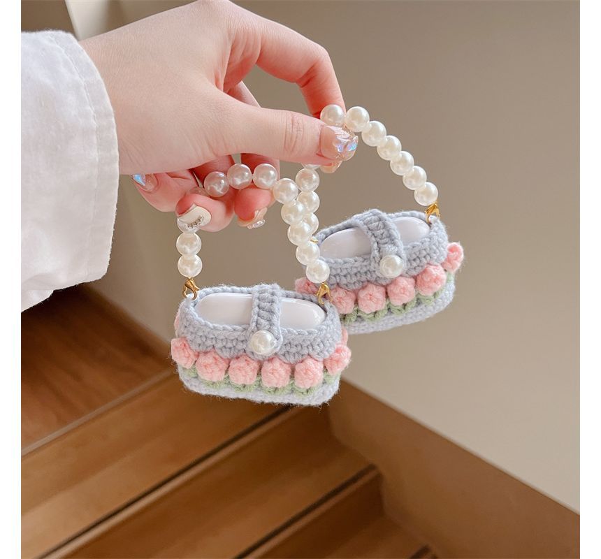 Tulip Knit Faux Pearl AirPods / Pro Earphone Case Skin